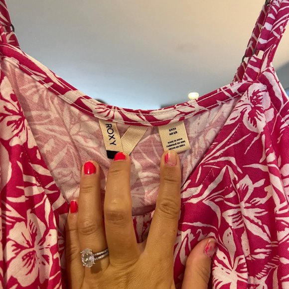 Roxy Electric Feels Tropical Tank Top Pink and White Size Small - Picture 7 of 7